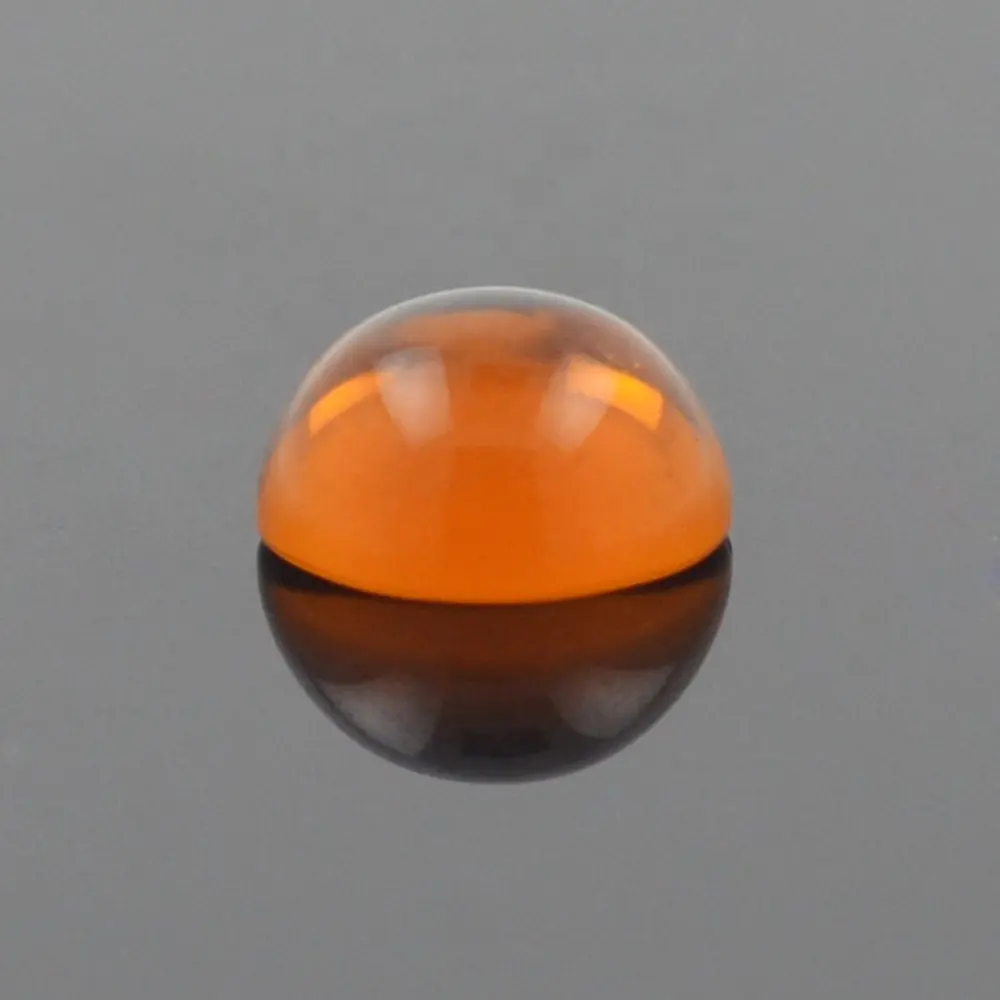 Best Selling Product Cabochon Flat Bottom Top Machine Cut Orange Color Round Glass Gems