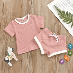 Ropa de Verano para Bebés al por Mayor, Conjuntos de Ropa para Bebés y Niños Pequeños, Cómodos y Suaves, Top + Pantalones Cortos de Algodón - Product Image 6