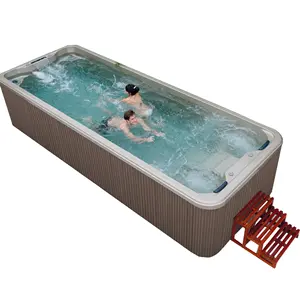 acrylic spa pool swim/ hot tub pool combo/ fibreglass swimming pool hot tub combo inground