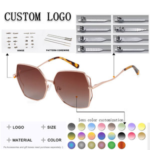 Gafas de Sol Geométricas Unisex, Montura Dorada Rosa, Lentes Degradados Marrones, 100% Protección UV, Moda Casual para Adultos - Product Image 2