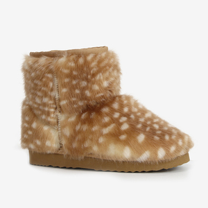 <span class=keywords><strong>Stivali</strong></span> Invernali <span class=keywords><strong>da</strong></span> Donna Personalizzati con Piattaforma, Pelliccia Sintetica Morbida, Stampa Renna Marrone, Produttori - Product Image 2