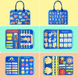 Libro Educativo <span class=keywords><strong>Montessori</strong></span> per Bambini, Gioco Sensoriale da Viaggio, <span class=keywords><strong>Tavola</strong></span> delle Attività in Feltro per Neonati e Bambini - Product Image 5