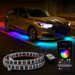 Luces LED RGBIC con sincronización musical para bajos de coche, kit de neón con efecto de persecución, control remoto por aplicación, luz de decoración exterior para Jeeps y camiones - Product Image 1