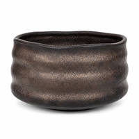 Ensemble Matcha en Céramique Personnalisé avec Logo OEM, Bol Noir Bronze, Fouet, Support, Cuillère en Bambou, Boîte Cadeau pour Débutants en Matcha