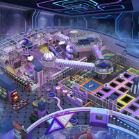 Équipement de terrain de jeu intérieur populaire pour enfants de 500, 600, 700 m² avec conception personnalisée, en vente