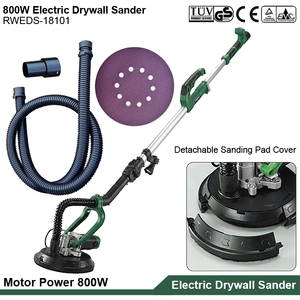 Ponceuse murale électrique 800W <span class=keywords><strong>pour</strong></span> plaques de plâtre, outil industriel de ponçage de surfaces murales et de mastic, avec lumière LED, machine à <span class=keywords><strong>poncer</strong></span> murale portative sur perche - Product Image 4
