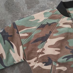 OEM Factory Streetwear personalizzato con lavaggio acido di cotone in saia tela di anatra giacca mimetica corta Bomber Flight giacca di jeans da uomo - Product Image 3