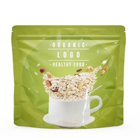 Pochette d'emballage imprimée personnalisée pour céréales fruits farine d'avoine noix refermables feuille d'aluminium emballage de céréales pour petit déjeuner sacs debout