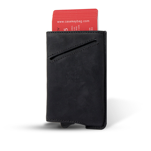 2023 New Design Men Vintage Genuine Leather Pop Out <b>Wallet</b> RFID Blocking Aluminum <b>Metal</b> Smart Card Holder Slim Small <b>Wallet</b> - Product Image 2