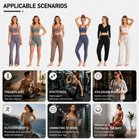 Combinaison de sport sans couture pour femme, motif léopard, manches longues, effet push-up, respirante et à séchage rapide, pour la gym, le yoga et l'entraînement