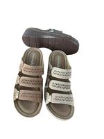 Sandales compensées ajustables pour femmes avec boucle, en PU, légères, respirantes, confortables, décontractées, toutes saisons, pour la vente en gros