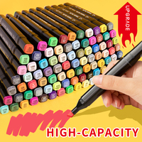 Ensemble de marqueurs à alcool à double pointe, 24 à 100 couleurs |   Pointes larges et fines avec étui de transport portable pour artistes, étudiants et illustration