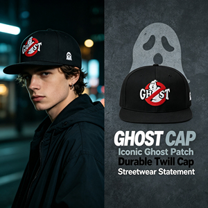 Gorra Snapback de Ala Plana con Bordado 3D del Logotipo de Ghostbusters, Estilo Hip Hop, Suministro al por Mayor OEM ODM - Product Image 1