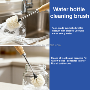 Brosse de nettoyage de bouteilles avec poils doux anti-rayures, manche long pour un nettoyage en profondeur sûr des bouteilles en <span class=keywords><strong>plastique</strong></span> et en verre - Product Image 4