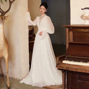 Vestido de Novia de Lujo 2026, Nuevo Modelo con Mangas Largas, Estilo Hada, Vestido de Novia Elegante con Cola Pequeña - Product Image 3