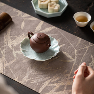 Zen-inspired Tea <b>Table</b> <b>Runner</b> Waterproof Traditional Chinese Style Dry Brewing Mat for Kung Fu Tea Set Accessories - Product Image 3
