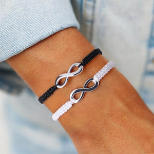 Fabricant tricot à la main <span class=keywords><strong>signe</strong></span> de l'<span class=keywords><strong>infini</strong></span> <span class=keywords><strong>bracelet</strong></span> à breloques femmes tissé à la main multicolore macramé cordon corde <span class=keywords><strong>infini</strong></span> <span class=keywords><strong>bracelet</strong></span> à breloques - Product Image 5
