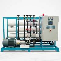Système de filtration d'eau saumâtre personnalisable par osmose inverse, avec moteur de pompe contrôlé par PLC, 1000 L/heure, variateur de fréquence, contrôle du débit, garantie 1 an