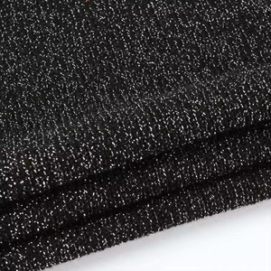 79% Polyester 18% <span class=keywords><strong>Lurex</strong></span> 3% Spandex Brillant Métallique Tricoté Argent Vêtement Tissu Tricotage - Product Image 2