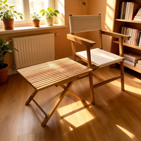 Table d'appoint pliable en bois de hêtre massif, design compact et peu encombrant pour les petits espaces, portable intérieur/extérieur, couleur personnalisable disponible