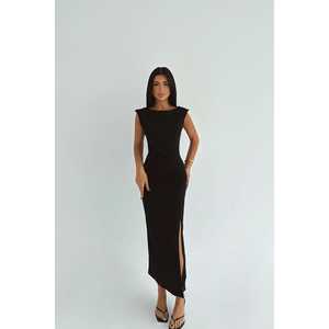 Vestido de Noche Midi Negro Básico - Product Image 5