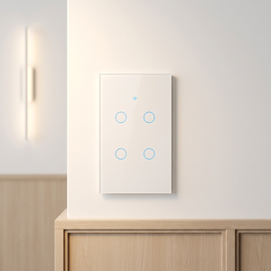 מתג תאורה חכם של טויה, תואם WiFi, 1, 2, <span class=keywords><strong>3</strong></span>, 4 כפתורים, זכוכית, מגע, קיר, עבור אפל הום קיט, אלקסה, גוגל הום, תקן אירופאי/אמריקאי - Product Image 2