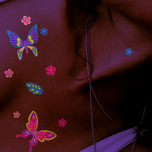 Autocollants corporels phosphorescents personnalisés en gros, tatouages temporaires imperméables longue durée pour le corps et les mains, faux autocollants pour la nuit - Product Image 6