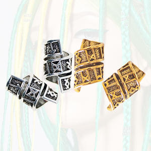 DIY Reggae Perruque Accessoire et Outil d'Extension de Cheveux Norvège Viking Lune Spirale Rune Alliage Cheveux Boucle Sale Tresse Bijoux Outil - Product Image 4