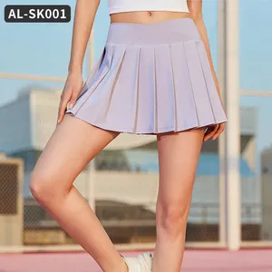 आकर्षक ठोस रंग कस्टम योग महिला शॉर्ट्स स्कर्ट दो-टुकड़ा सूट जिम महिलाओं के लिए टेनिस खेल लघु स्कर्ट