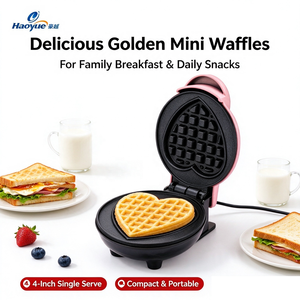 Mini <span class=keywords><strong>gaufrier</strong></span> en forme de cœur 4 pouces, machine électrique <span class=keywords><strong>multi</strong></span>-<span class=keywords><strong>plaques</strong></span> pour petit-déjeuner, appareil antiadhésif pour sandwichs et donuts pour la cuisine domestique OEM ODM - Product Image 6