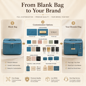 <span class=keywords><strong>Sac</strong></span> cosmétique en cuir vegan Yiku, texture grainée, portable, organiseur de maquillage de voyage avec poignée, fermeture à glissière, étui de beauté pour femmes - Product Image 5
