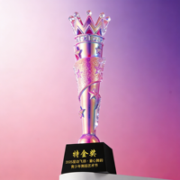 Trophée personnalisé en cristal et résine noire avec gravure laser et impression UV, cadeaux d'affaires, objets de collection d'art, récompenses honorifiques