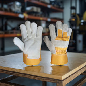 قفازات العمل الثقيلة قطع الصفائح المعدنية انقسام جلد البقر النخيل معززة بقرة - Product Image 1