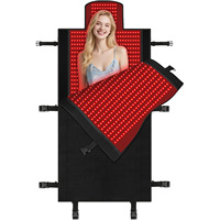 Sac de couchage de luminothérapie LED rouge pleine longueur personnalisé, grande taille 190x85cm 160x85cm, faible MOQ, fournisseur OEM ODM, tapis de luminothérapie rouge