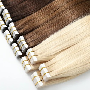 Extensions de cheveux naturels à bandes adhésives, cuticules alignées, Remy indien vierge, trame PU sans couture, grade 10A, sans perte ni emmêlement, qualité salon - Product Image 6