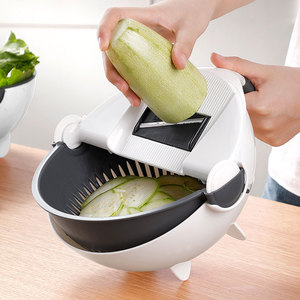Rebanadora <span class=keywords><strong>de</strong></span> verduras multifunción 9 en 1, picadora, <span class=keywords><strong>rallador</strong></span> <span class=keywords><strong>de</strong></span> <span class=keywords><strong>cebolla</strong></span>, zanahoria y patata con cesta <span class=keywords><strong>de</strong></span> drenaje, trituradora <span class=keywords><strong>de</strong></span> verduras <span class=keywords><strong>de</strong></span> plástico PP - Product Image 4