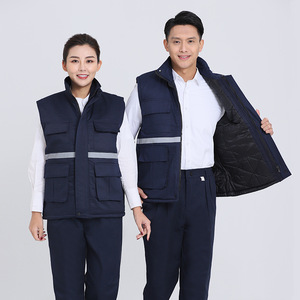 Gilet a Maniche Lunghe in Cotone con Strisce Riflettenti, Giacca da Lavoro Invernale Stile Uniforme - Product Image 2