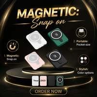 Chargeur sans fil magnétique ultra-fin de qualité supérieure 5000 mAh Type-C et Micro USB 10W à charge rapide, batterie externe portable