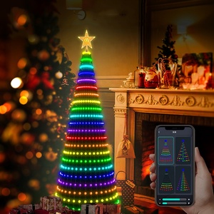 2.1m/6.8ft Cao LED Lập Trình Giáng Sinh Chuỗi Cây Ánh Sáng Điểm Ảnh Kỳ Nghỉ Chiếu Sáng Giáng Sinh Trang Trí Cây Đèn Nhà Thông Minh - Product Image 4