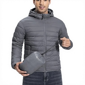 <b>Men's</b> Lightweight Packable Puffer Jacket Waterproof Winter Hood Jacket Custom Packable Quilted Puffer Jacket With Storage <b>Pouch</b> - Product Image 1