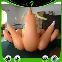 Dragon gonflable personnalisé en forme de dessin animé, jouet animal orange, poupée dragon orange sexy à gros seins pour adulte