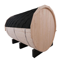 Sauna Exterior de Barril de Madera de Pino Blanco de Bajo Consumo Energético con Calentador de 6KW