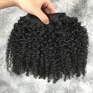 Hot bán giá rẻ 100% Remy Trinh cambodin tóc con người Full Head 3C 4A kinky xoăn clip trong phần mở rộng tóc cho phụ nữ da đen - Product Image 5