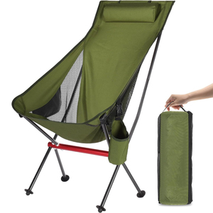 Chaises pliantes d'extérieur pas chères, personnalisées, colorées, à dossier haut, chaise lunaire <span class=keywords><strong>l</strong></span>égère en aluminium, chaise lunaire de camping avec <span class=keywords><strong>sac</strong></span> de rangement - Product Image 1