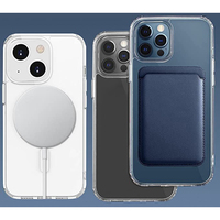 Coque de téléphone antichoc transparente en TPU+PC avec aimants intégrés, anti-jaunissement, pour iPhone 11 12 13 14 15 16 16E 17 Pro Max Plus (vente en gros)