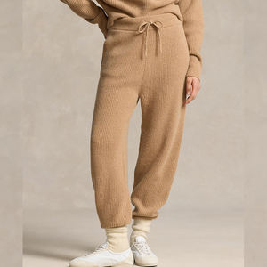 Pantaloni personalizzati in lana Cashmere <span class=keywords><strong>a</strong></span> coste Jacquard <span class=keywords><strong>a</strong></span> gamba larga per maglione autunno inverno pantaloni lavorati <span class=keywords><strong>a</strong></span> maglia da donna - Product Image 2