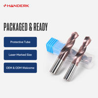 Foret hélicoïdal HANDERK à queue droite, foret hélicoïdal CNC en carbure de tungstène pour machines-outils