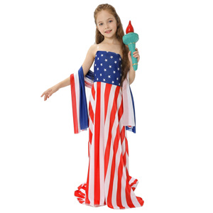 ชุดเครื่องแต่งกายสำหรับเด็กปู่แซมแนวรักชาติ, ชุดการแสดงบนเวทีวันประกาศอิสรภาพธงชาติสหรัฐอเมริกาสำหรับเด็กชายและเด็กหญิง, วันชาติอเมริกา - Product Image 5