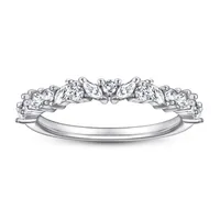 MuShan Sieraden 925 Sterling Zilveren Ringen Bands Verlovingsring 5A Zirconia Haar Valentijnsdag Vrouwen Cadeau