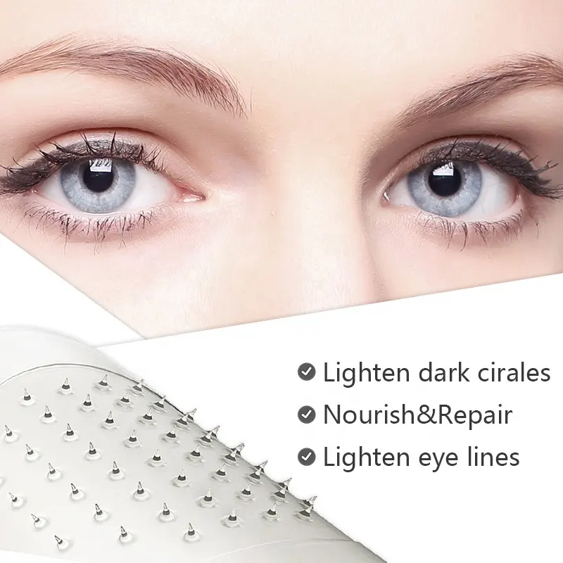 Private Label naturale Lifting acido ialuronico cuscinetti Anti-Ance oculari con ago Anti-invecchiamento Microneedle maschera per gli occhi